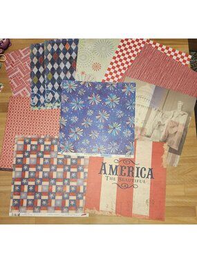 Americana Scrapbook Paper Bundle 11 Pages 12x12"
